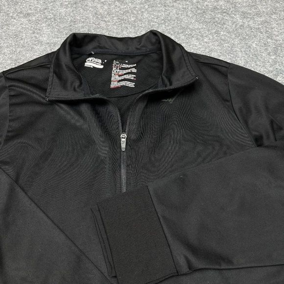 Gymshark Jacket Mens Large Black Full Zip Zipped Pockets Workout - Picture 1 of 15